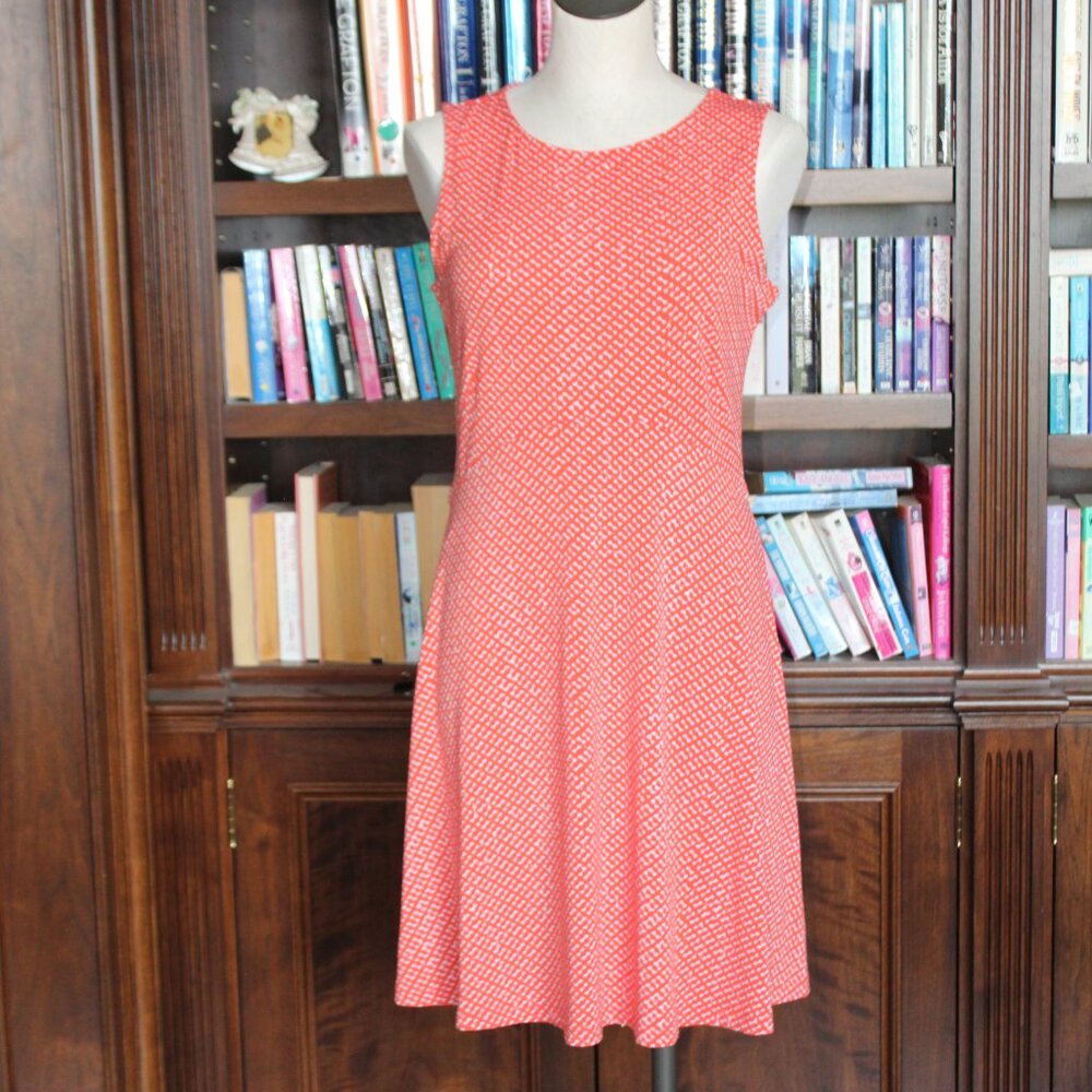 Apt. 9 Orange & White Sleeveless Dress